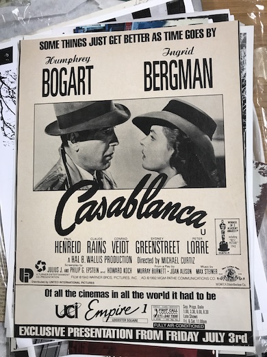 Casablanca vintage movie poster Empire Leicester Square cinema