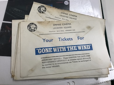 Gone With the Wind ticket stubs Empire Leicester Square cinema