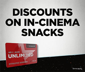 Cineworld Unlimited Discounts on in-cinema snacks