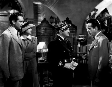 Paul Henreid, Ingrid Bergman, Claude Rains and Humphrey Bogart in Casablanca