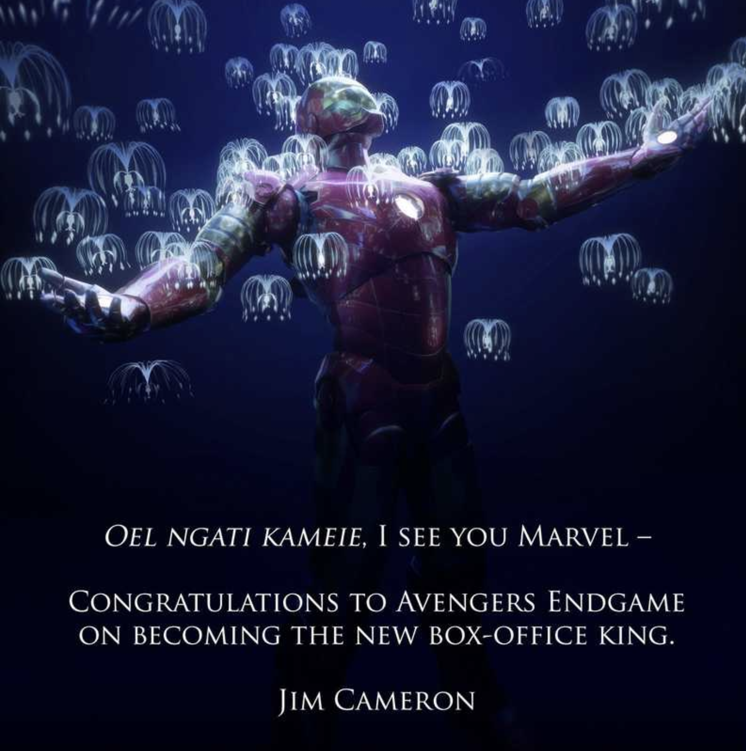 James Cameron congratulates Avengers: Endgame on becoming the highest-grossing movie of all time