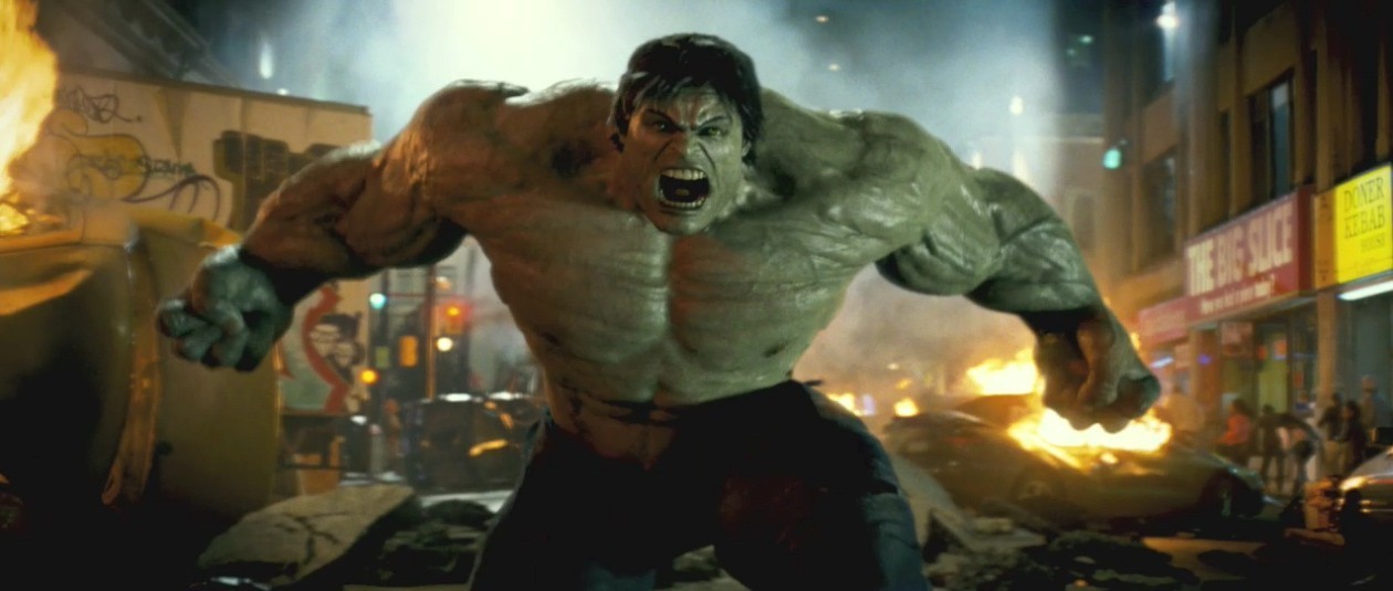Bruce Banner transforms into Hulk in The Incredible Hulk