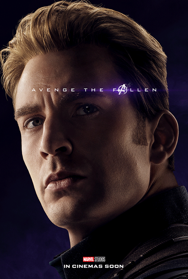 Chris Evans as Captain America on Avengers: Endgame poster
